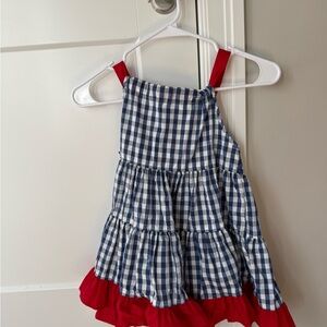 Nelly Madison- Blue and White Gingham Dress with Red Accents